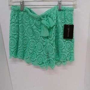 BIG Strike USA Lace Shorts Lined Mint Green Size L Women's